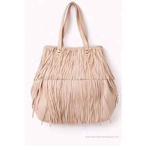 Pink Fringe Handbag Boho Western Festival Shoulder Tote Vegan Leather Purse Bag